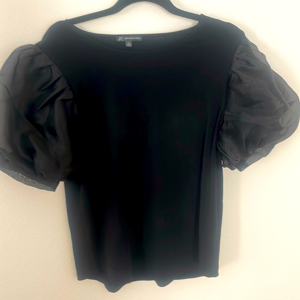 Elegant black top worn once size s but see measurements it’s actually v big